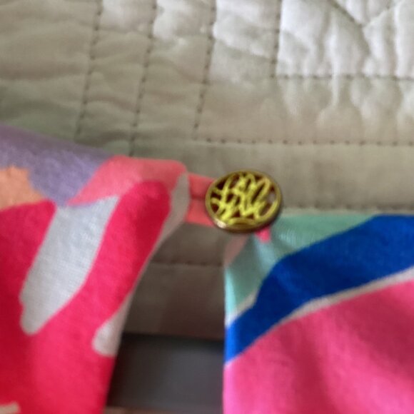 Lilly Pulitzer Gabrielle Caftan Dress Size M Multi Playa Hermosa Print Floral Sl - Picture 12 of 15